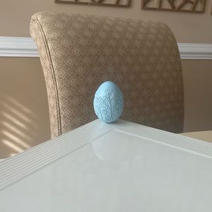 Blue Floral Relief Easter Egg Platter Decoration 🪺